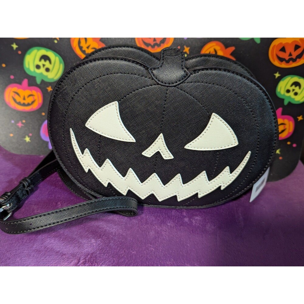 Glow In The Dark Black Pumpkin Purse Chain Strap NWT